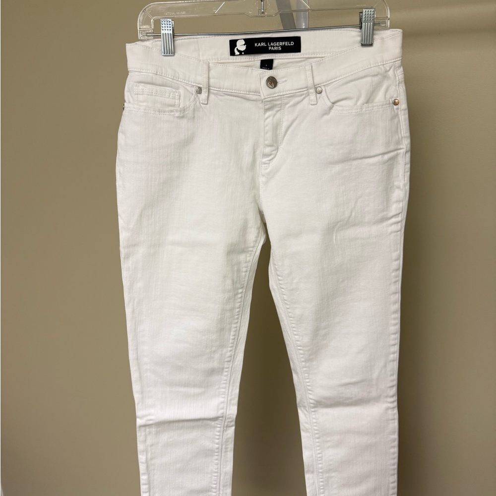 Karl Lagerfeld Paris White Stretch Pants Size 6
